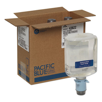 Pacific Blue Ultra Automated Foam Soap Refill, Antimicrobial, E2 Rated, Fragrance-Free, 1,200 Ml, 3/Carton