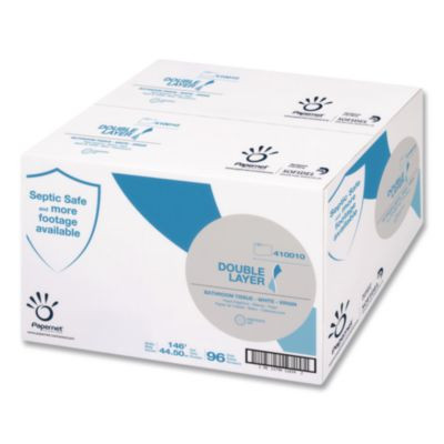 Double Layer Toilet Tissue, Pure Cellulose, Septic Safe, 1-Ply, White, 500 Sheets/Roll, 96 Rolls/Carton