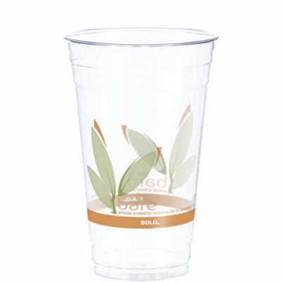 Bare Eco-Forward Rpet Cold Cups, 24 Oz, Plastic, Clear/Green/Orange, 50/Pack, 12 Packs/Carton