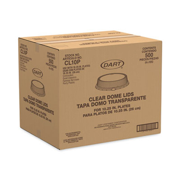 Dome Covers, For 10" Disposable Plates, Clear, Plastic, 500/Carton