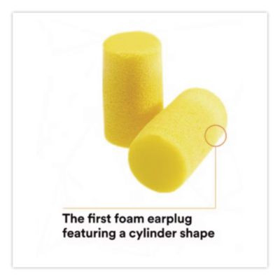 E-A-Rclassic Plus Earplugs, 33 Db Nrr, Large, Yellow Cylindrical Plugs, 200 Pairs/Box