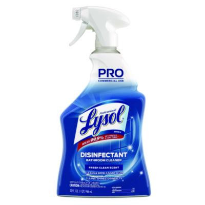 Disinfectant Bathroom Cleaner, Fresh Scent, 32 Oz Spray Bottle, 12/Carton