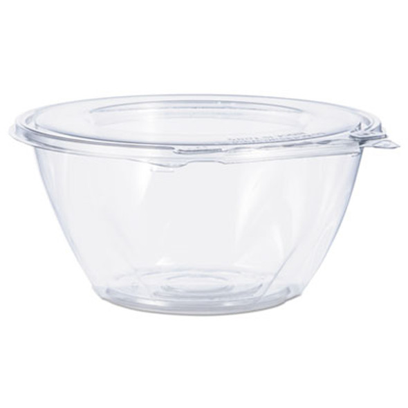 Tamper-Resistant, Tamper-Evident Bowls With Flat Lid, 32 Oz, 7" Diameter x 3.2" h, Clear, Plastic, 150/Carton
