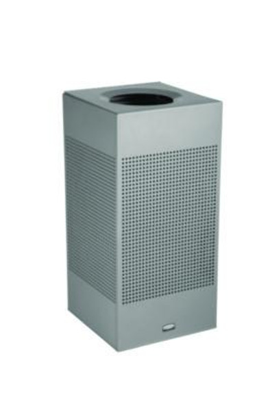 Designer Line Silhouettes Waste Receptacle, 16 Gal, Steel, Silver Metallic