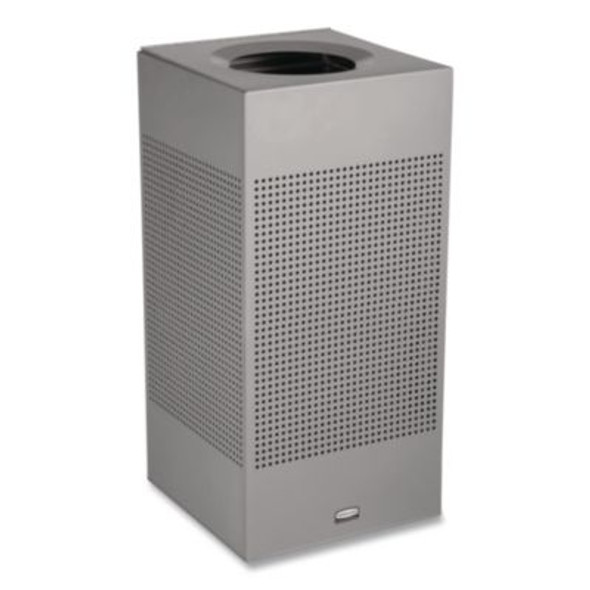 Designer Line Silhouettes Waste Receptacle, 16 Gal, Steel, Silver Metallic