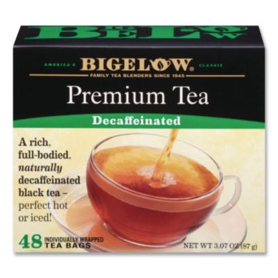 Single Flavor Tea, Decaffeinated Black, 48 Bags/Box