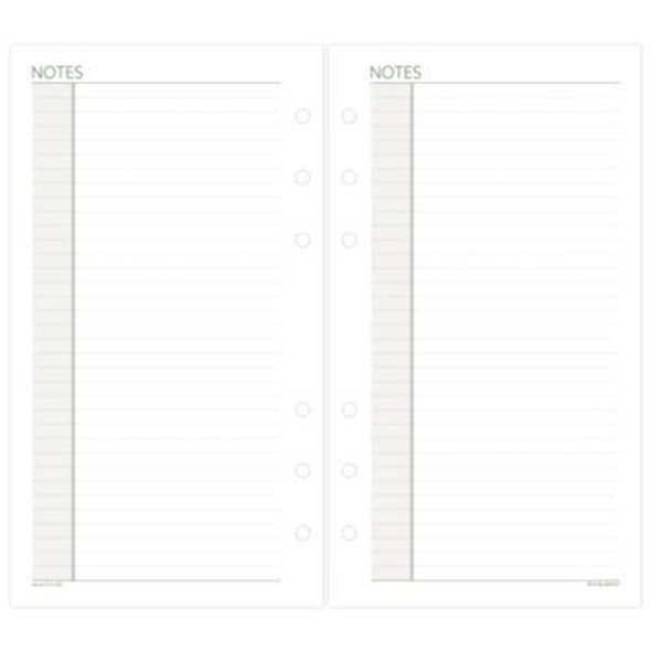 Lined Notes Pages For Planners/Organizers, 6.75 x 3.75, White Sheets, Undated, 30 Sheets
