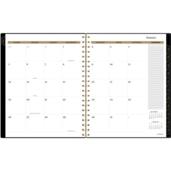 Radiate Weekly/Monthly Planner, Stylized Solar-Eclipse Artwork, 11 x 9.25, Black/Gold Cover, 12-Month (Jan To Dec): 2025