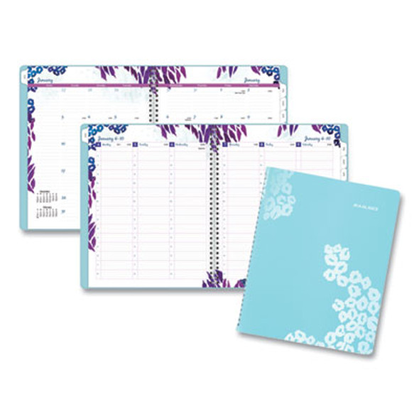 Wild Washes Weekly/Monthly Planner, Flora And Fauna Artwork, 11 x 8.5, Blue Cover, 13-Month: Jan 2026 To Jan 2027