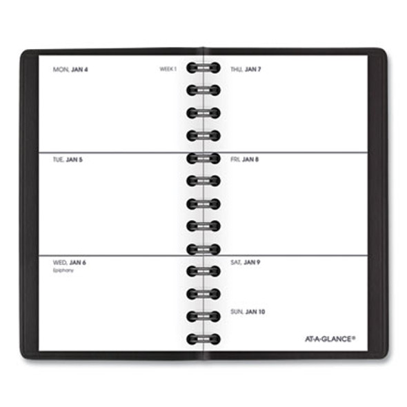 Weekly Planner, 4.5 x 2.5, Black Cover, 12-Month (Jan To Dec): 2026