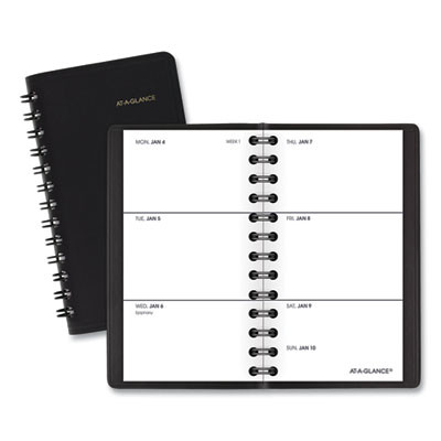 Weekly Planner, 4.5 x 2.5, Black Cover, 12-Month (Jan To Dec): 2026