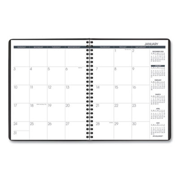 Monthly Planner, 8.75 x 7, Black Cover, 12-Month (Jan To Dec): 2026