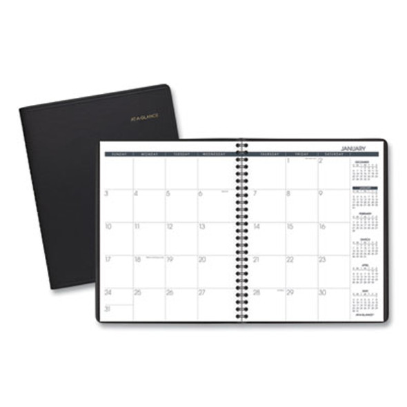 Monthly Planner, 8.75 x 7, Black Cover, 12-Month (Jan To Dec): 2026
