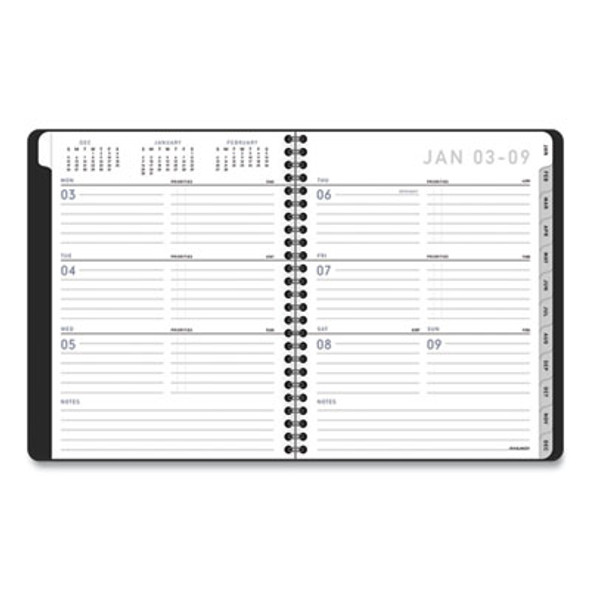 Contemporary Lite Weekly/Monthly Planner, 8.75 x 7, Black Simulated Leather Cover, 12-Month (Jan To Dec): 2026