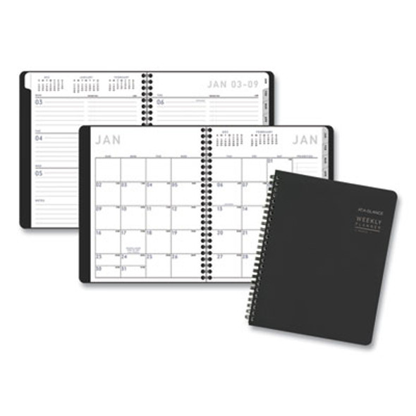 Contemporary Lite Weekly/Monthly Planner, 8.75 x 7, Black Simulated Leather Cover, 12-Month (Jan To Dec): 2026