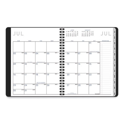 Contempo Lite Academic Year Weekly/Monthly Planner, 8.75 x 7.87, Black Cover, 12-Month (July To June): 2025 To 2026