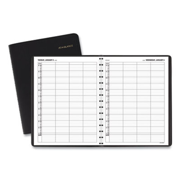 Four-Person Group Daily Appointment Book, 11 x 8, Black Cover, 12-Month (Jan To Dec): 2026
