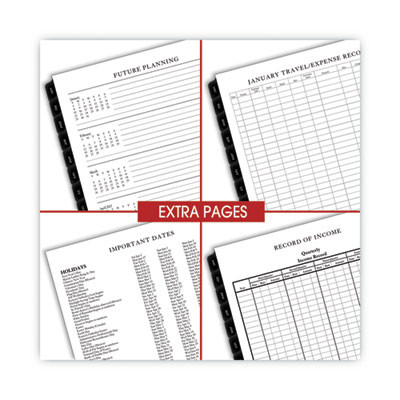 Executive Weekly/Monthly Planner Refill With Hourly Appointments, 8.75 x 6.88, White Sheets, 12-Month (Jan To Dec): 2026