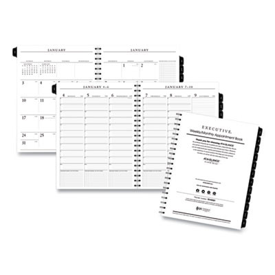 Executive Weekly/Monthly Planner Refill With 15-Minute Appointments, 11 x 8.25, White Sheets, 12-Month (Jan To Dec): 2026