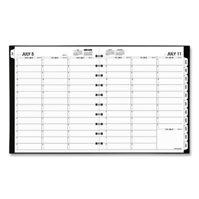 Move-A-Page Academic Weekly/Monthly Planners, 11 x 9, Black Cover, 12-Month (July To June): 2025 To 2026