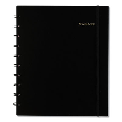 Move-A-Page Academic Weekly/Monthly Planners, 11 x 9, Black Cover, 12-Month (July To June): 2025 To 2026