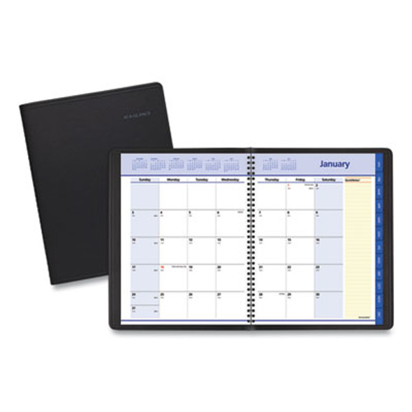 Quicknotes Monthly Planner, 11 x 8.25, Black Cover, 12-Month (Jan To Dec): 2026