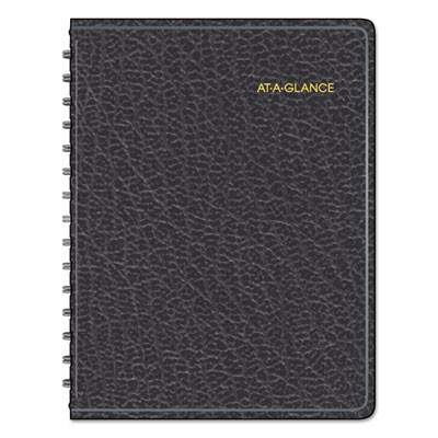 Four-Person Group Undated Daily Appointment Book, 10.88 X 8.5, Black Cover, 12-Month (Jan To Dec): Undated