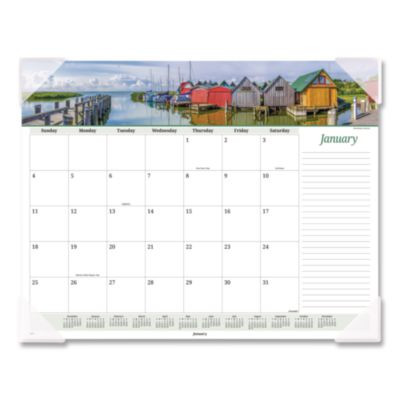 Seascape Panoramic Desk Pad, Seascape Panoramic Photography, 22 x 17, White Sheets, Clear Corners, 12-Month (Jan-Dec): 2026