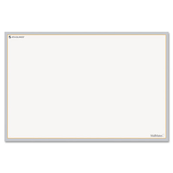 Wallmates Self-Adhesive Dry Erase Writing/Planning Surface, 36 X 24, White/Gray/Orange Sheets, Undated