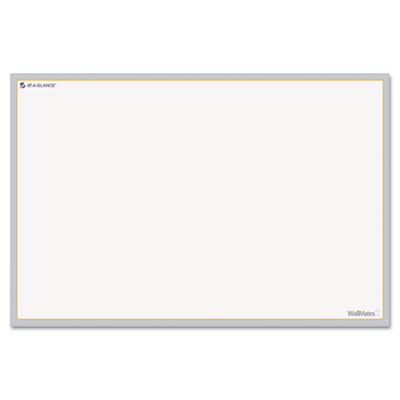 Wallmates Self-Adhesive Dry Erase Writing/Planning Surface, 36 X 24, White/Gray/Orange Sheets, Undated