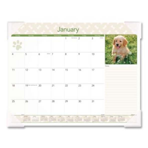 Puppies Monthly Desk Pad Calendar, Puppies Photography, 22 x 17, White Sheets, Clear Corners, 12-Month (Jan To Dec): 2026