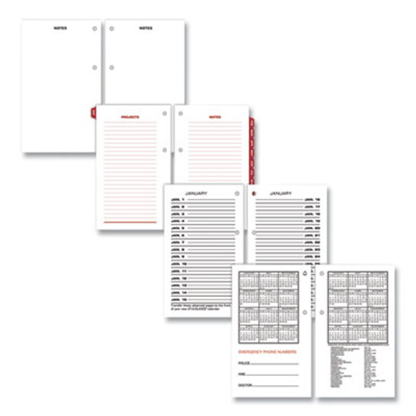 Two-Color Desk Calendar Refill, 3.5 x 6, White Sheets, 12-Month (Jan To Dec): 2026