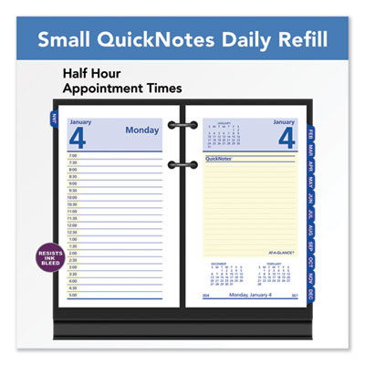 Quicknotes Desk Calendar Refill, 3.5 x 6, White/Yellow/Blue Sheets, 12-Month (Jan To Dec): 2026