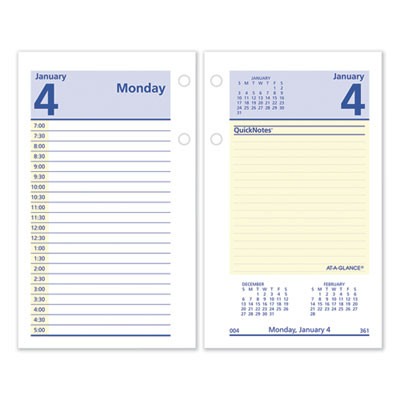 Quicknotes Desk Calendar Refill, 3.5 x 6, White/Yellow/Blue Sheets, 12-Month (Jan To Dec): 2026