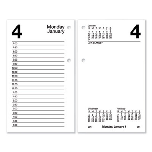 Desk Calendar Refill With Tabs, 3.5 x 6, White Sheets, 12-Month (Jan To Dec): 2026
