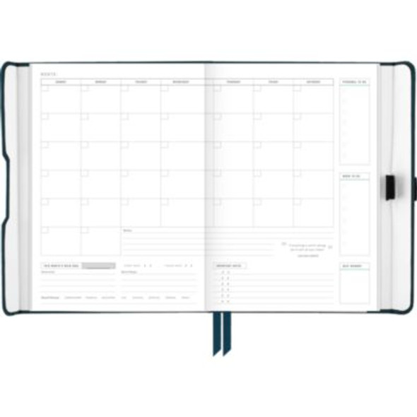 Foundation Undated Weekly/Monthly Planner, 8.5" x 6.75", Blue Cover, 12-Month: Undated