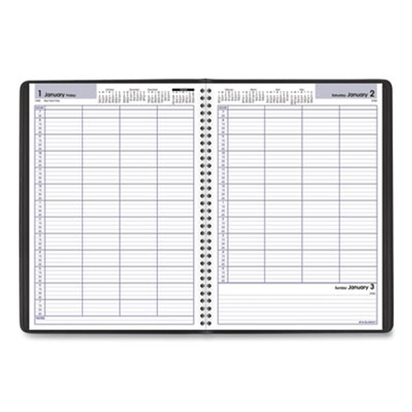 Dayminder Four-Person Group Daily Appointment Book, 11 x 8, Black Cover, 12-Month (Jan To Dec): 2026