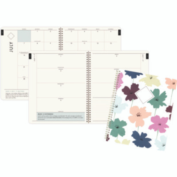 Greenpath Academic Year Weekly/Monthly Planner, Floral Artwork, 11 x 9.38, Multicolor Cover, 12-Month: July 2024 To June 2025