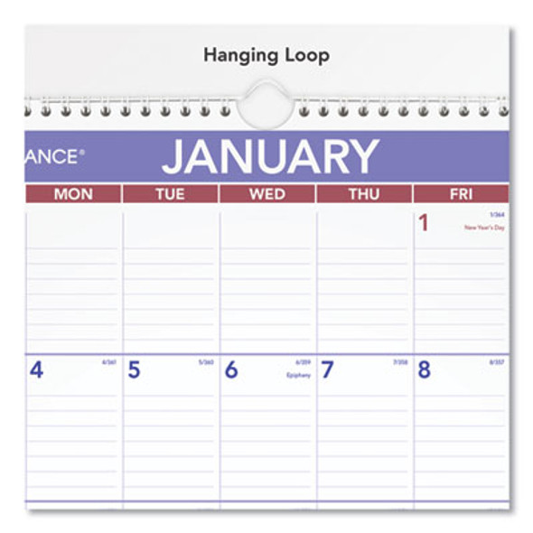 Erasable Wall Calendar, 12 x 17, White Sheets, 12-Month (Jan To Dec): 2026