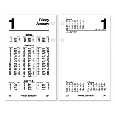 Financial Desk Calendar Refill, 3.5 x 6, White Sheets, 12-Month (Jan To Dec): 2026