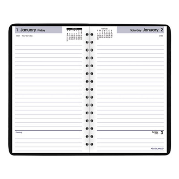 Dayminder Daily Appointment Book, 8 x 5, Black Cover, 12-Month (Jan To Dec): 2026