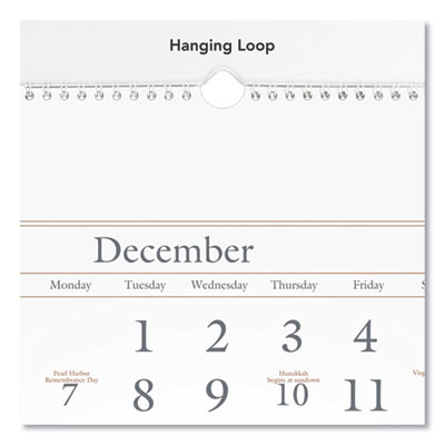 Three-Month Reference Wall Calendar, 12 x 27, White Sheets, 14-Month: Dec 2025 To Feb 2027