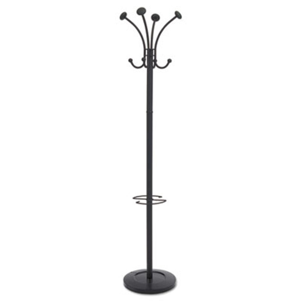 Viena Coat Stand, Eight Knobs, Steel, 16w x 16d x 70.6h, Black