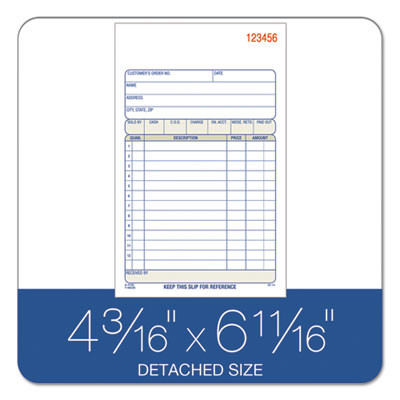Multipart Sales Order Pad, 12 Lines, Two-Part Carbonless, 4.19 x 6.69, 50 Forms Total