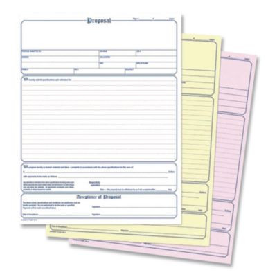 Contractor Proposal Form, Three-Part Carbonless, 8.5 x 11.44, 50 Forms Total