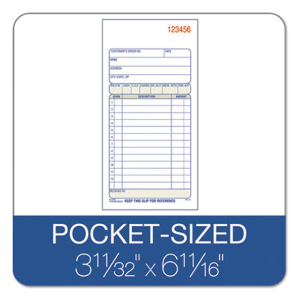 Multipart Sales Order Pad, Three-Part Carbonless, 3.25 x 7.13, 50 Forms Total