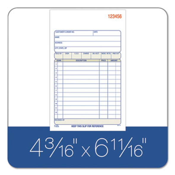 Multipart Sales Order Pad, Three-Part Carbonless, 4.19 x 6.69, 50 Forms Total