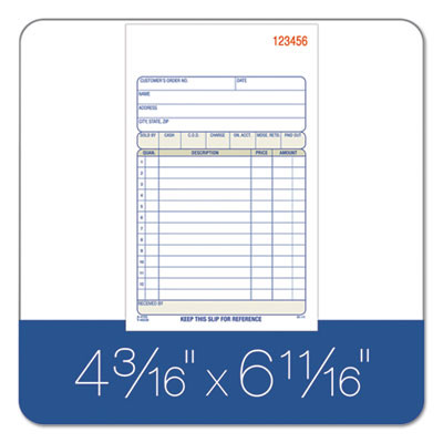 Multipart Sales Order Pad, Three-Part Carbonless, 4.19 x 6.69, 50 Forms Total
