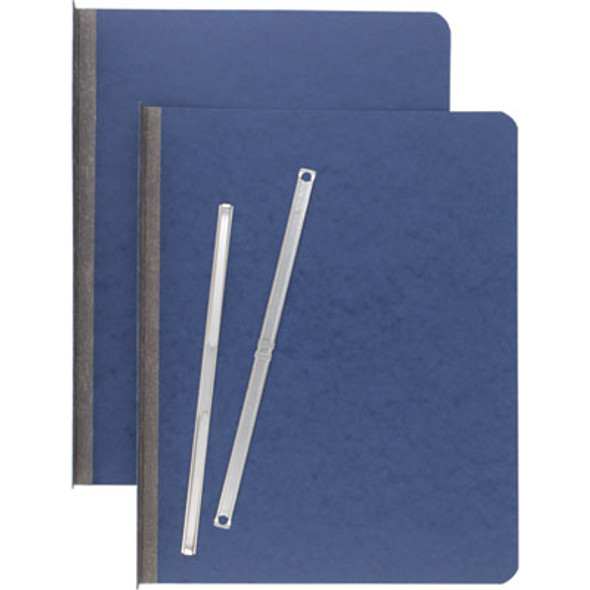 Pressboard Report Cover With Tyvek Reinforced Hinge, Two-Piece Prong Fastener, 3" Capacity, 8.5 X 11, Dark Blue/Dark Blue