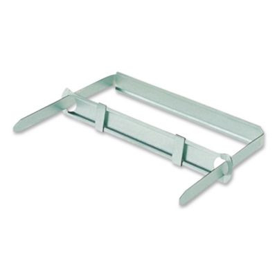 Premium Two-Piece Two-Prong Paper Fastener Base And Compressor Sets, 3.5" Capacity, 2.75" Center To Center, Silver, 50/Box